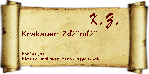 Krakauer Zénó névjegykártya